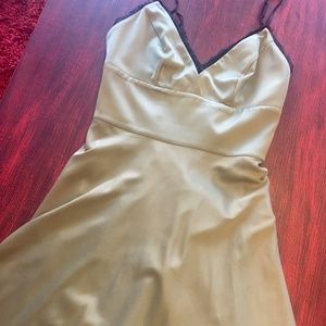 Bebe Military Green and Black Lace Dress